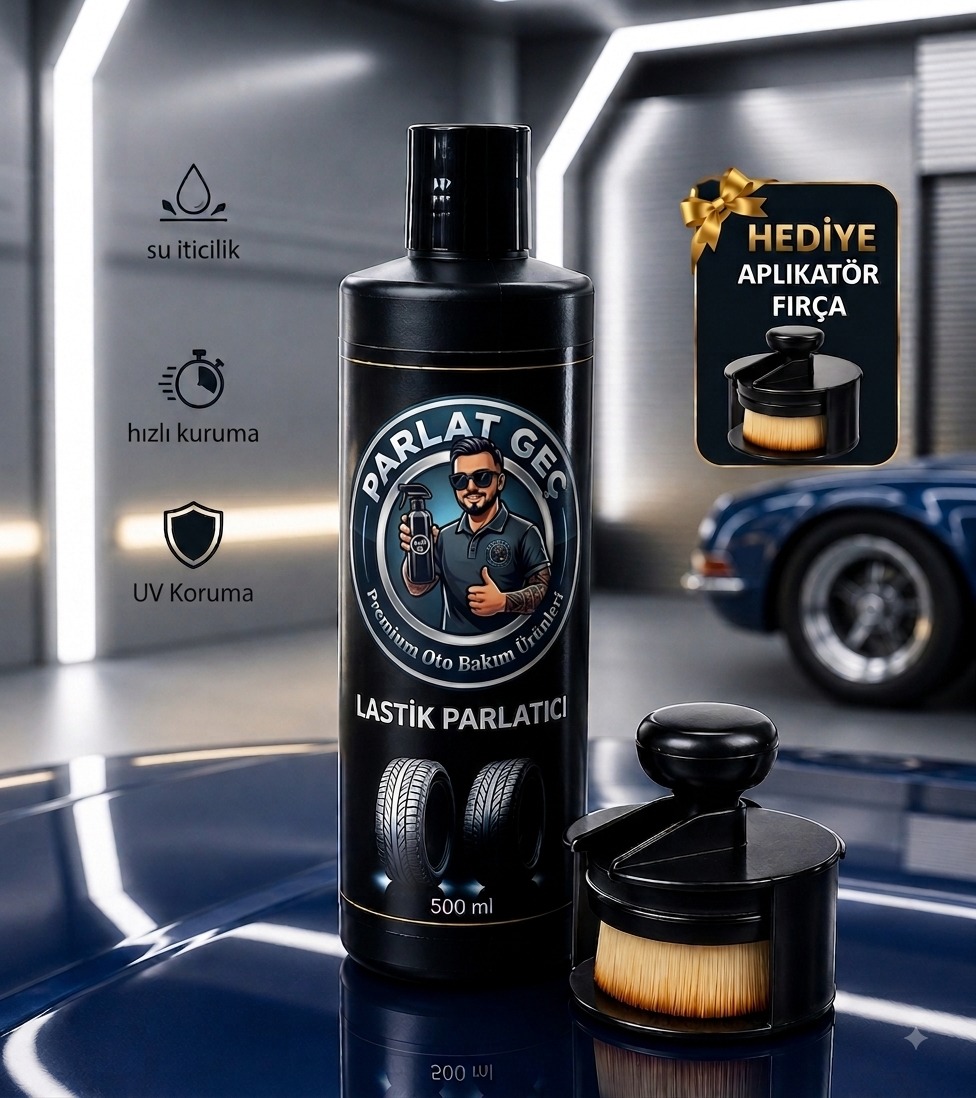 ParlatGeç Premium Lastik Parlatıcı 500 ml + Uygulama Fırçası